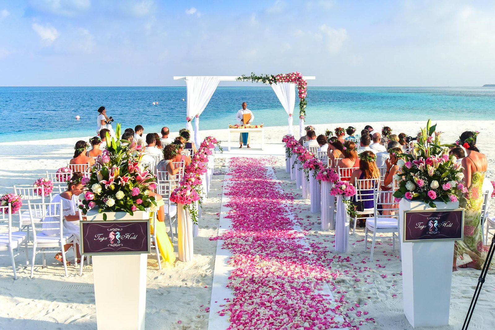 beach wedding ceremony during daytime