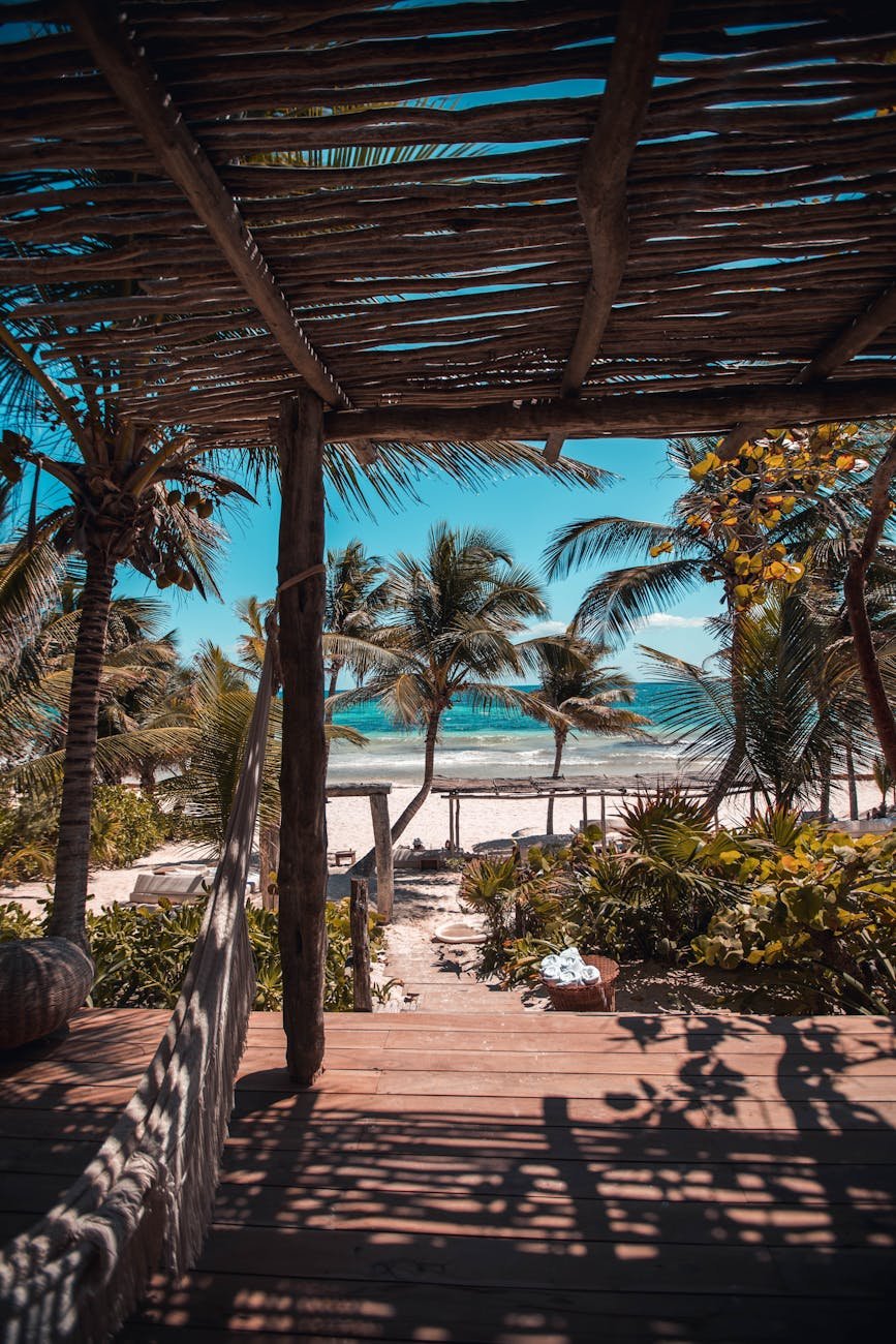 empty balcony near beach