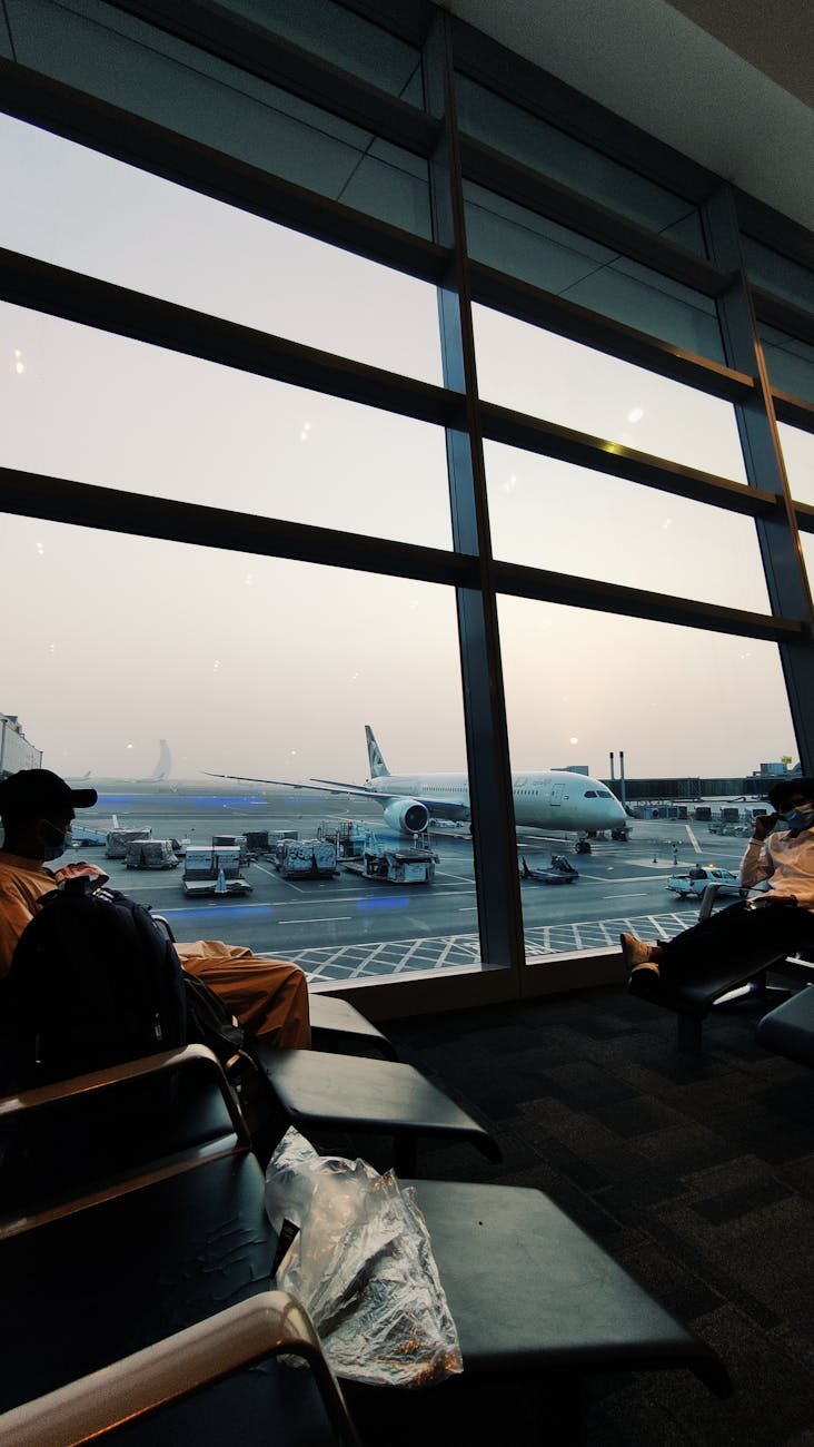 people waiting in airport